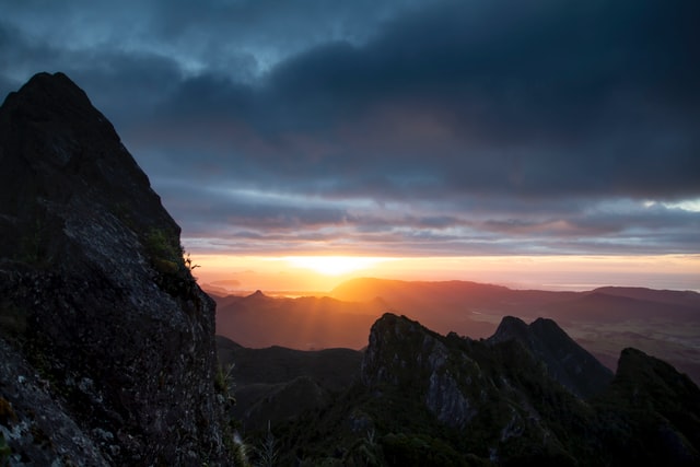 sunrise view from the pinnacles in the coromandel