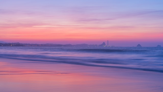 sunset at fitzroy beach