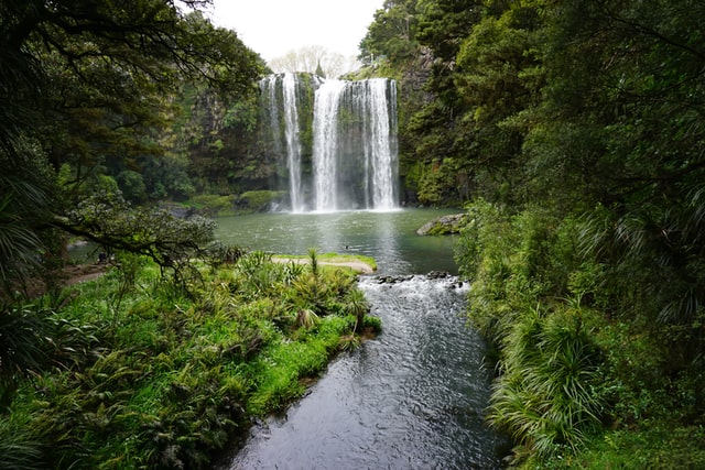 beautiful waterfall surrounded by bush in Hunua ranges