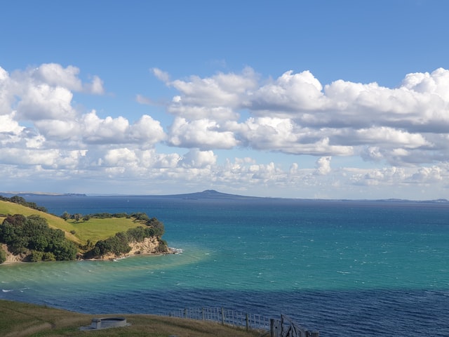 view overlooking sea from shakespear regional park in auckland