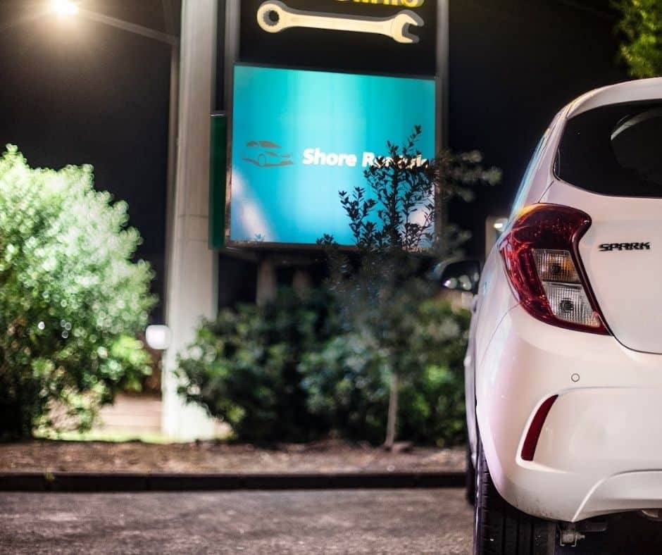 holden spark parked up at night